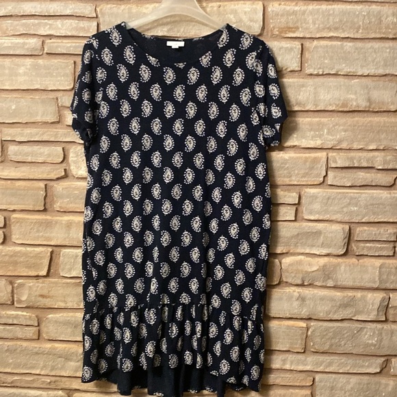 Jill Womens Paisley Print Cotton Shift Ruffled Hem Midi Dress Size XL - Picture 6 of 10